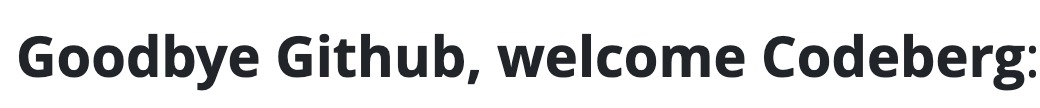 Title area of Planet Gentoo item: Goodbye Github, welcome Codeberg