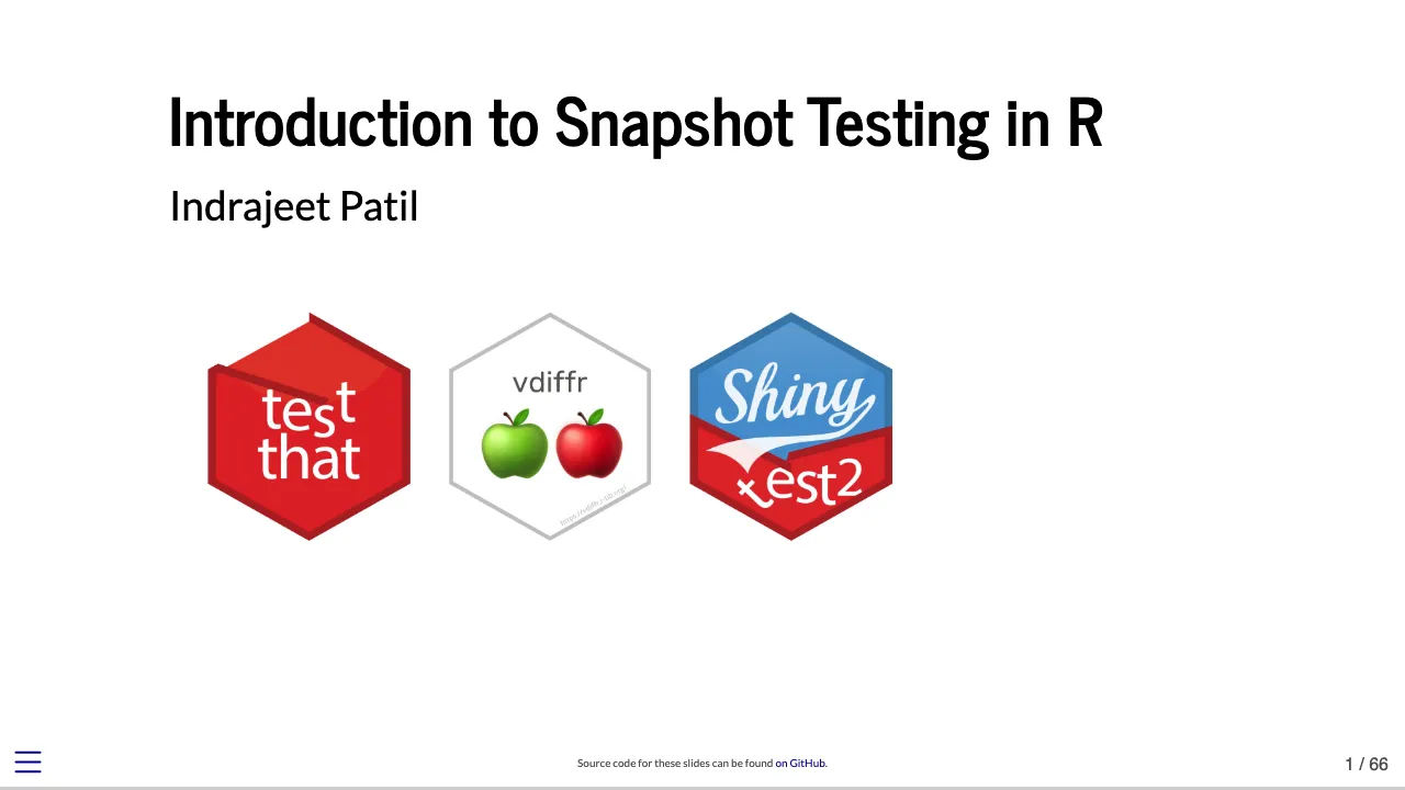 Preview of Introduction to Snapshot Testing in R