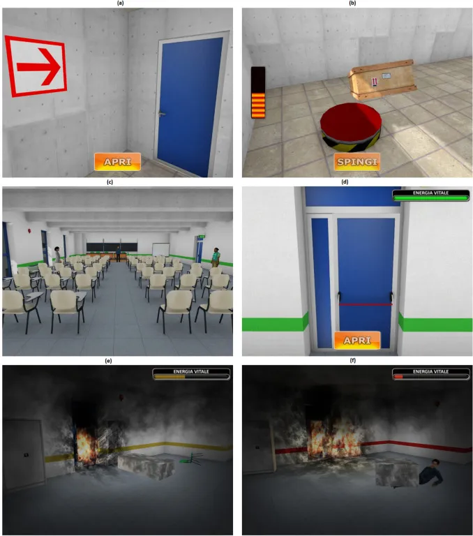 Virtual reality fire evacuation scenario
