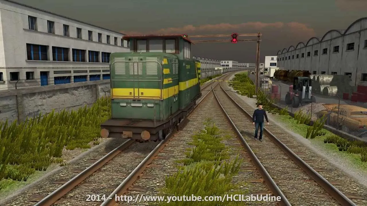 Virtual reality moral dilemma scene